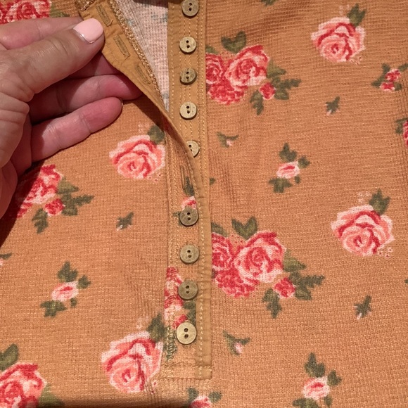 FREE PEOPLE INTIMATELY DYLAN THERMAL BODYSUIT TAN COMBO LONG SLEEVE W/THUMB HOLE - Picture 10 of 15